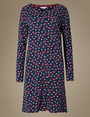 Pure Cotton Printed Short Nightdress